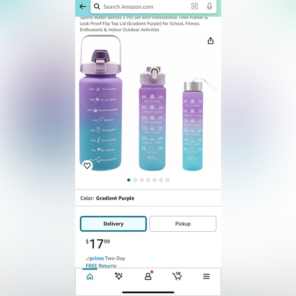 Set of 3 matching Water Bottles *NEW* - Picture 11 of 11